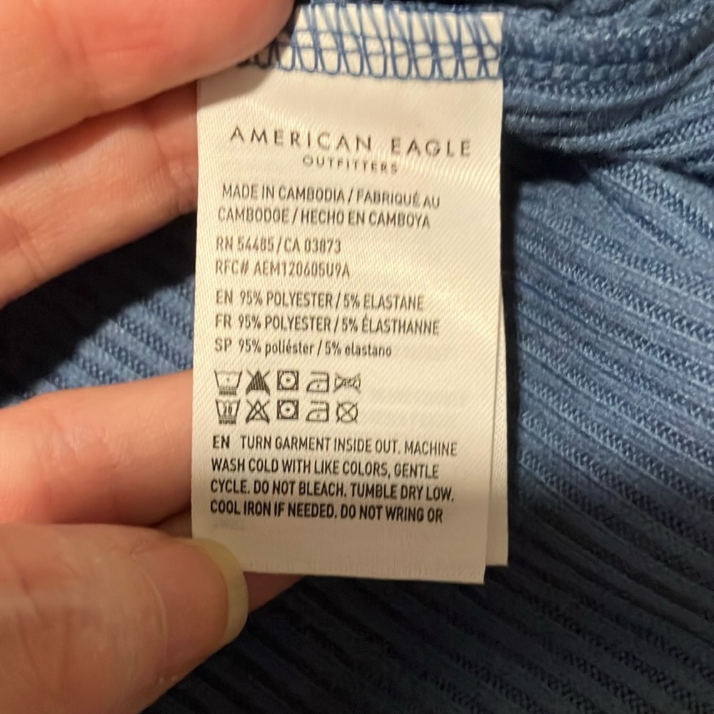 American Eagle Outfitters Blue and Orange Sleeveless Knit Tops - Picture 3 of 4